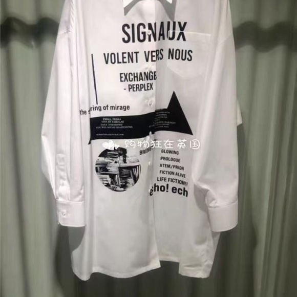 Prada Vintage SIGNAUX Shirt Sz L - Picture 3 of 12